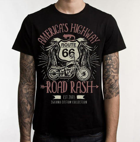 Road rash black men t-shirt - iguanacustomcollection